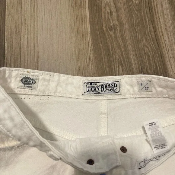 Lucky Brand Lucky Pins Short High Rise White Denim Cut Off Jean Shorts - Picture 6 of 8